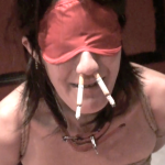 鼻に煙草を刺し窒息責めの呼吸制御プレイ。緊縛された卑猥な女の変態プレイ
